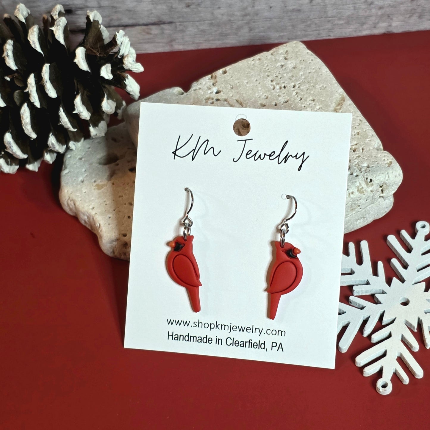 Cardinal | Red | Clay | Earring