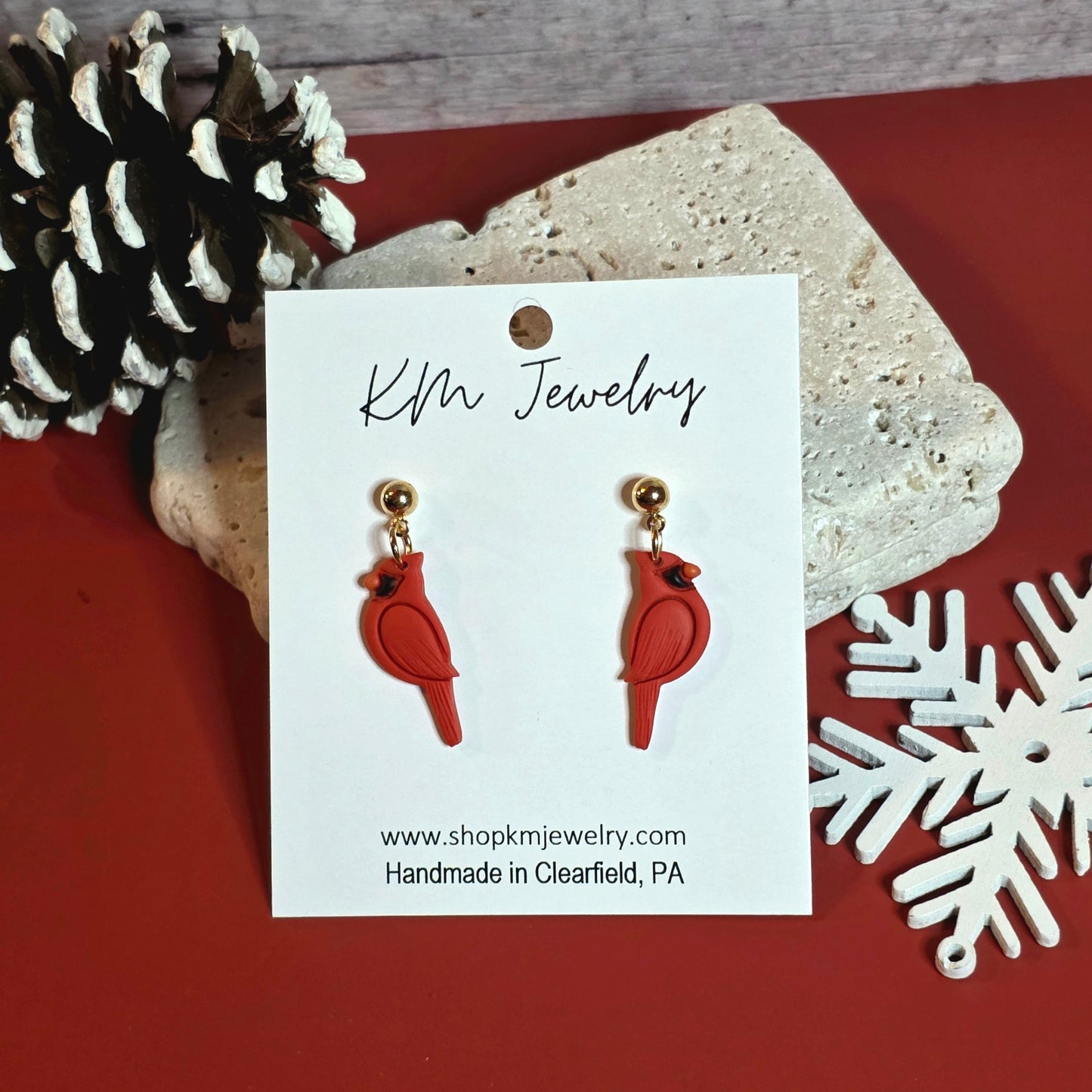 Cardinal | Red | Clay | Earring