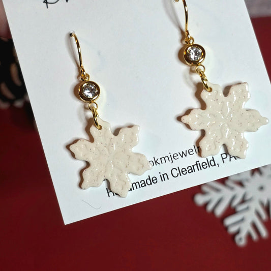 Sparkle White | Snowflake | Clay | Earring