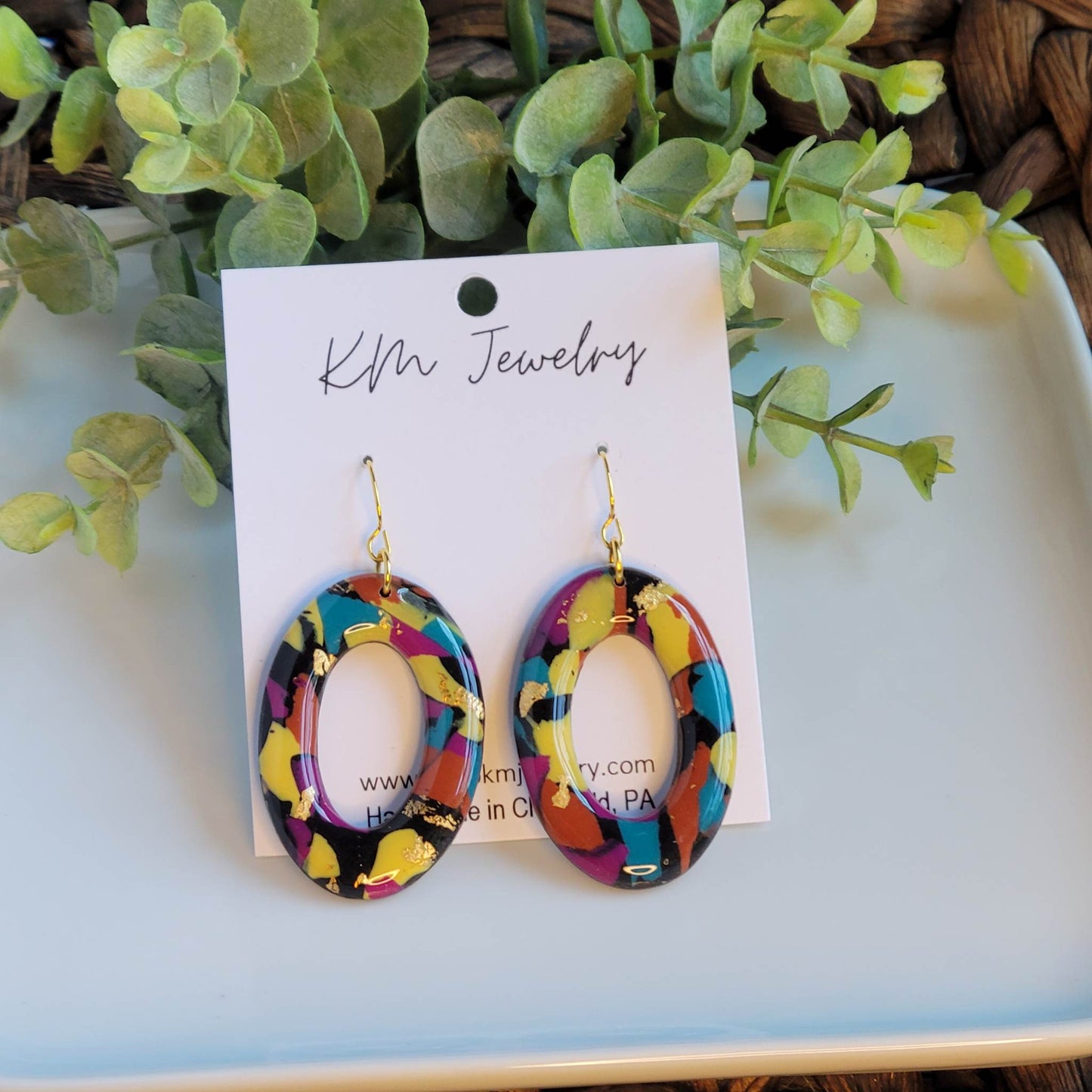 Terrazzo | Bold Colors | Earrings | Clay