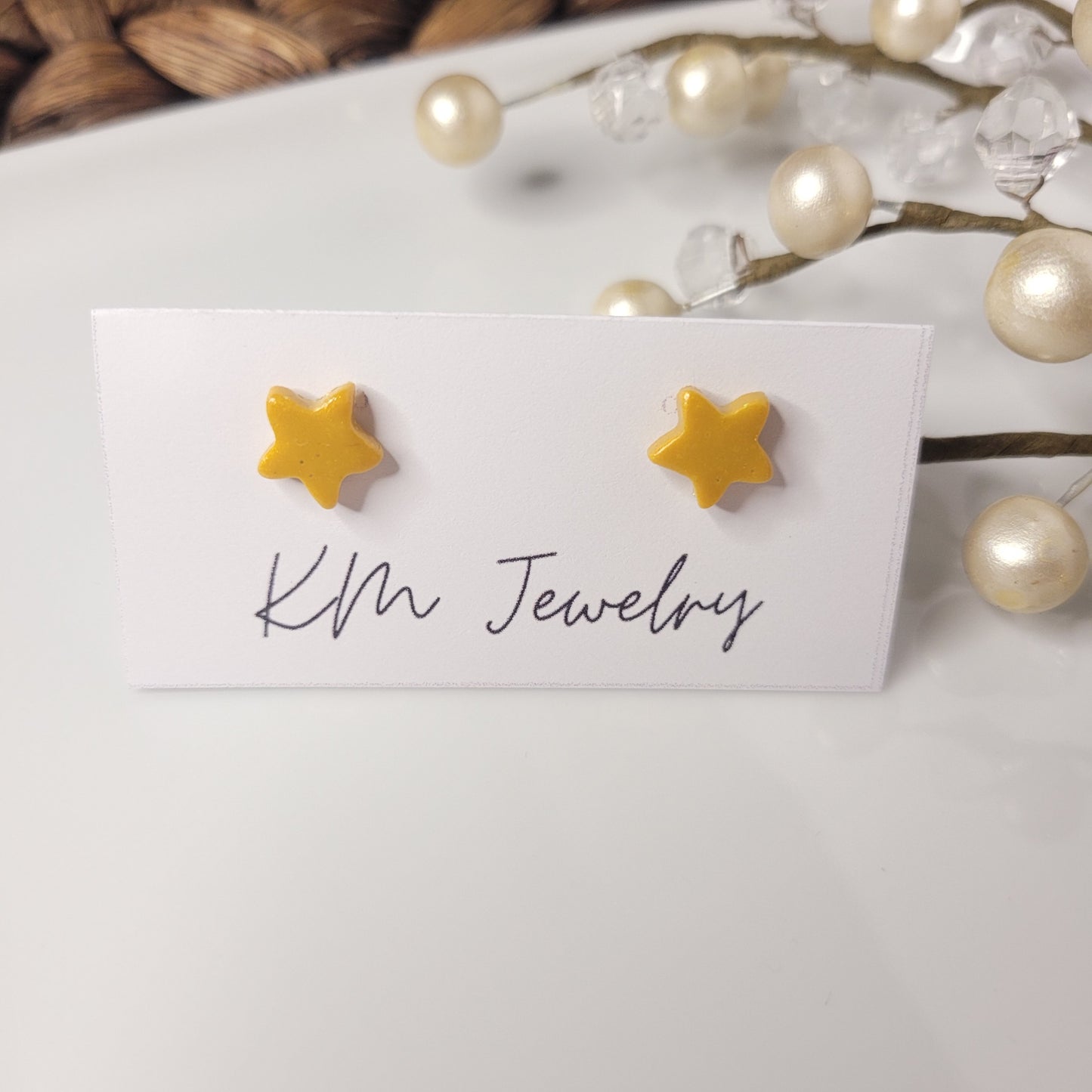Christmas | 10mm | Stud | Star | Clay
