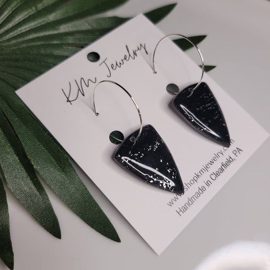 Night Sky | Arrow Head | Hoop | Silver | Clay