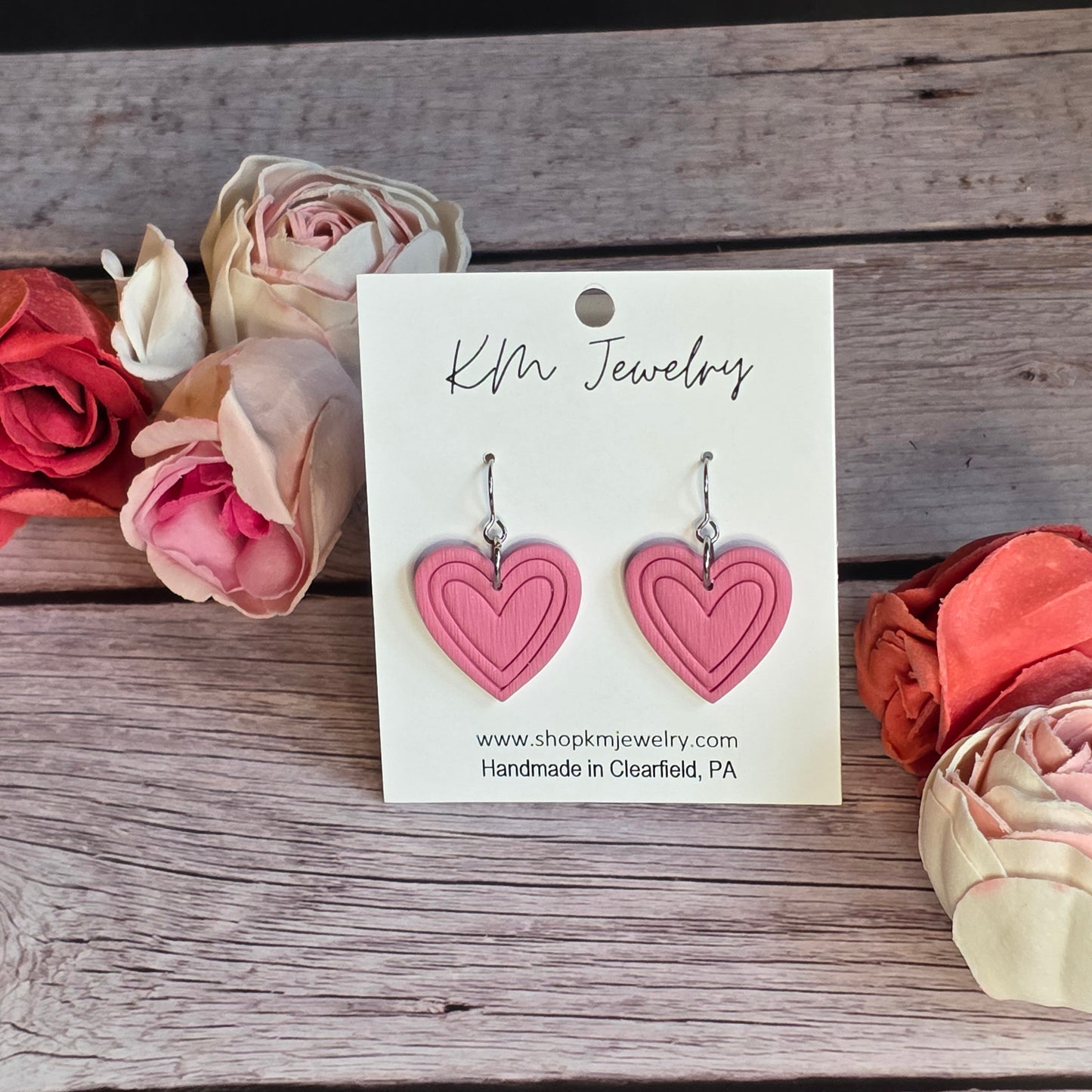 Medium Heart | Pink Sands | Txtr | Silver