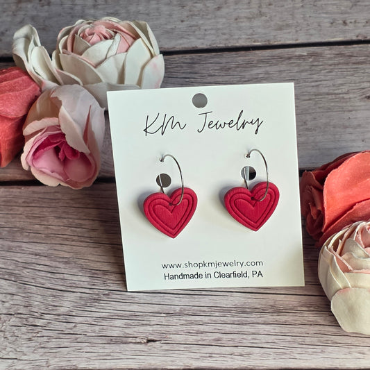 Small Heart | Crimson Crush | Hoop | Clay