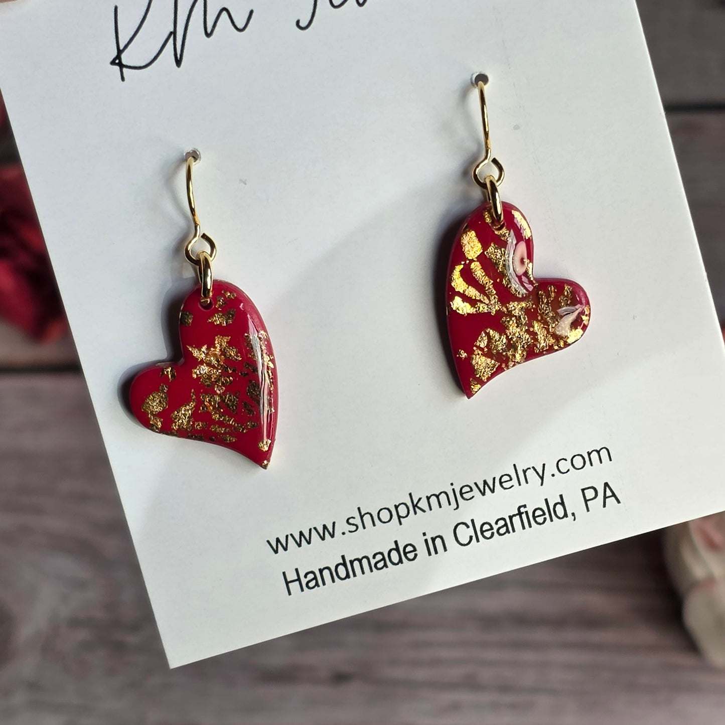 Sm Asymmetric Heart | Gold | Crimson Crush