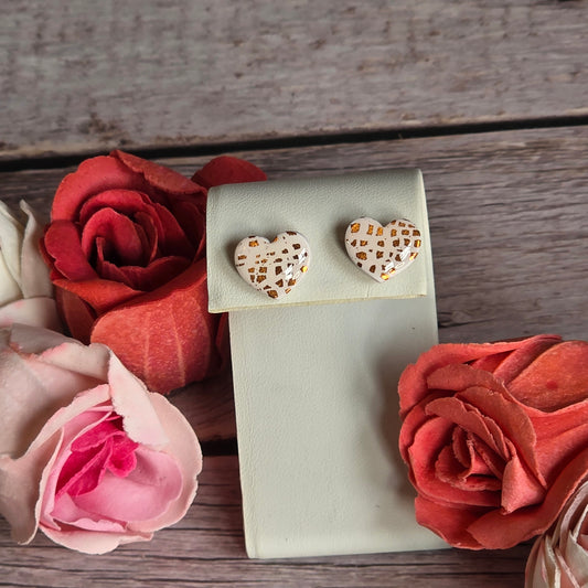Hearts | Vanilla Silk | Rose Gold Foil | Stud