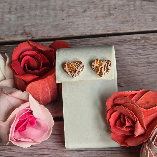 Hearts | Vanilla Silk | Rose Gold Foil | Stud