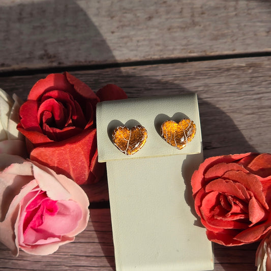 Hearts | Vanilla Silk | Rose Gold Foil | Stud