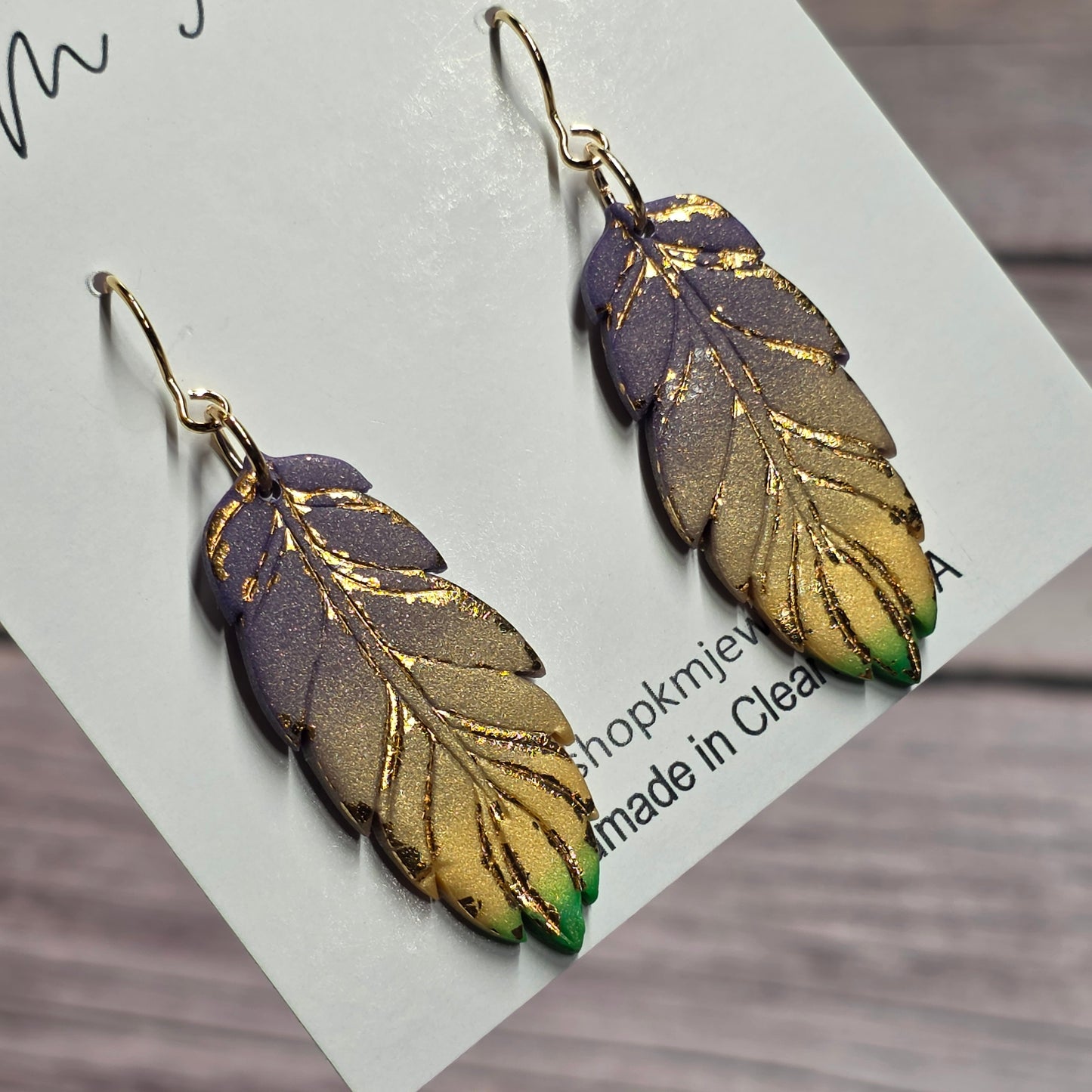 Mardi Gras | Feather | Ombre | Gold
