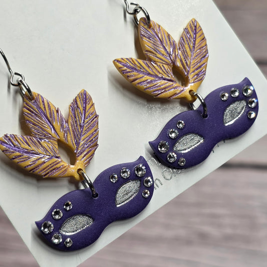 Mardi Gras | Mask & Feathers | Silver