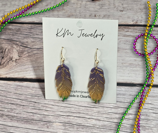 Mardi Gras | Feather | Ombre | Gold