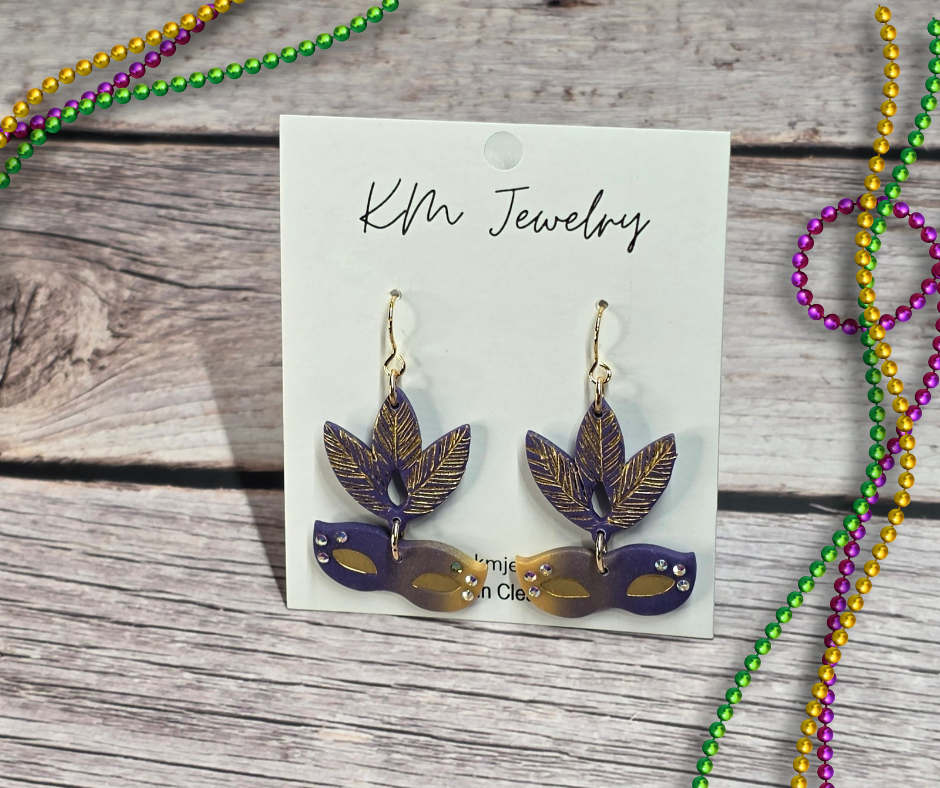 Mardi Gras | Mask & Feathers | Gold