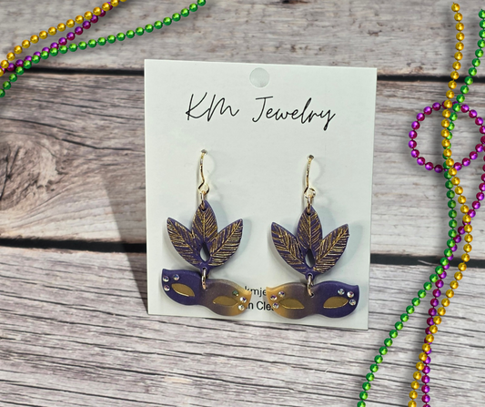 Mardi Gras | Mask & Feathers | Gold