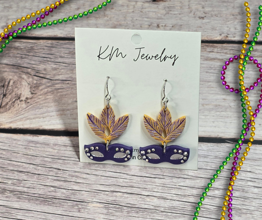 Mardi Gras | Mask & Feathers | Silver