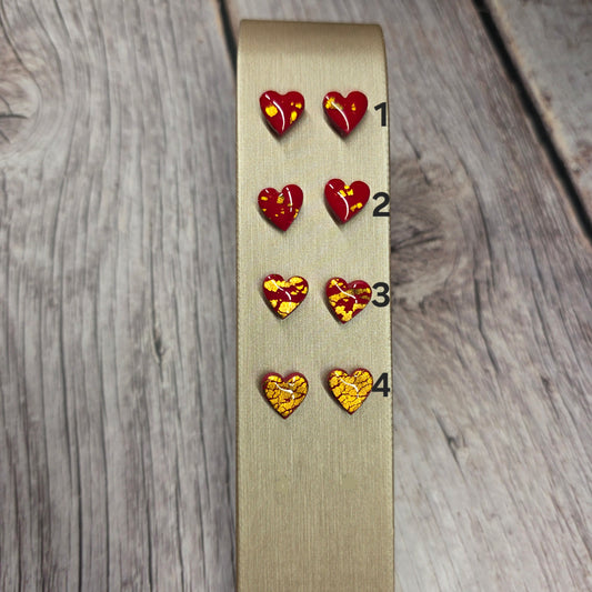 Tiny Hearts | Crimson Crush | Gold Foil | Stud