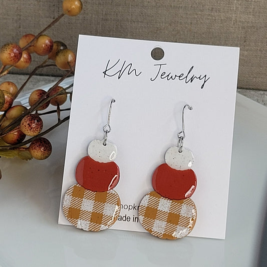 Pumpkin Stack | Fall | Clay | Earrings