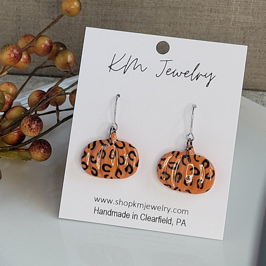 Leopard | Pumpkin | Fall | Clay | Earrings