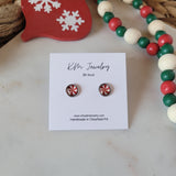 Peppermint Swirl | 8mm | Stud | Earrings