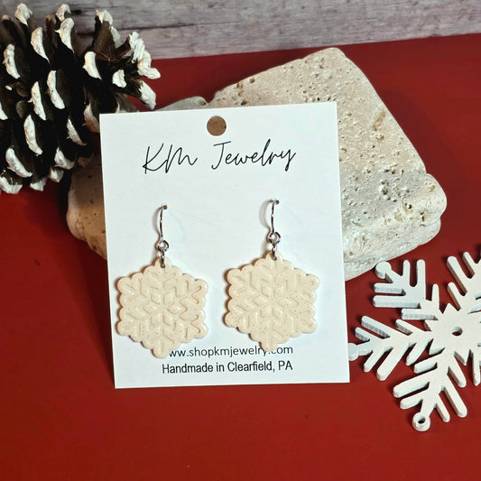 Sparkle White | Snowflake | Clay | Earring