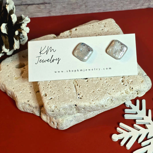 Pearl | Silver Blend | Stud | Clay | Earring