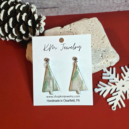 Pearl Green Blend | Tree | Clay | Earring