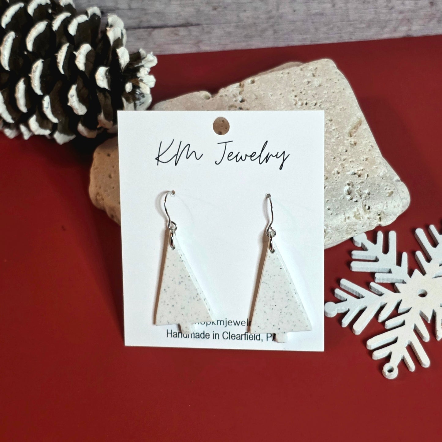 Granite White | Tree | Clay | Earring