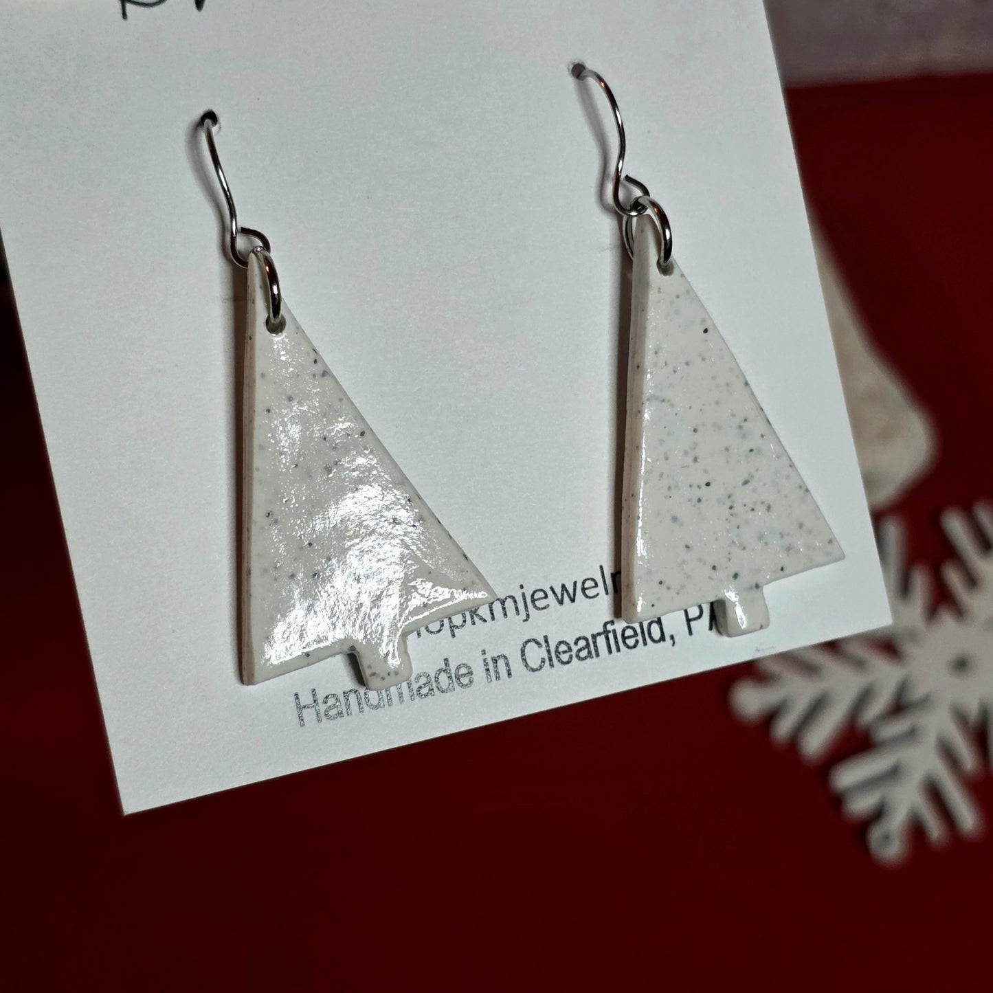 Granite White | Tree | Clay | Earring