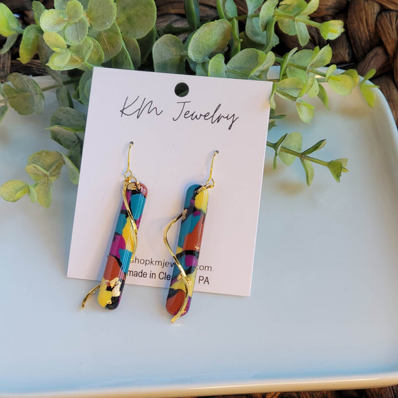 Terrazzo | Bold Colors | Earrings | Clay