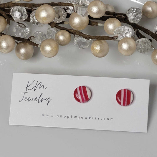 Candy Stripes | Circle | Clay Stud