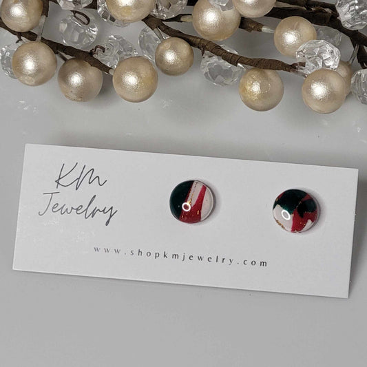 Christmas Blend | Circle | Clay Stud