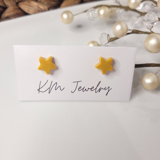 Christmas | 10mm | Stud | Star | Clay