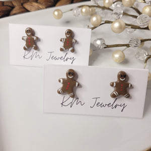 Christmas | 20mm | Stud | Gingerbread Man | Clay