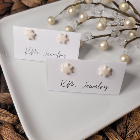 Christmas | 10mm | Stud | Snowflake | Clay