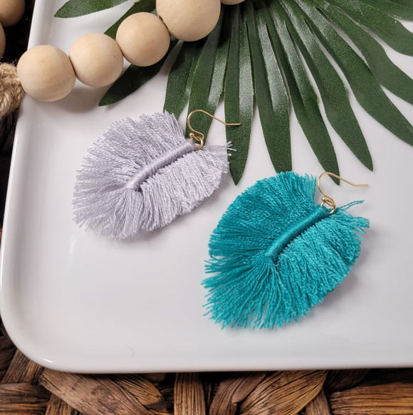 Feather | Macramé | Cotton Yarn | Multiple Colors | Earring