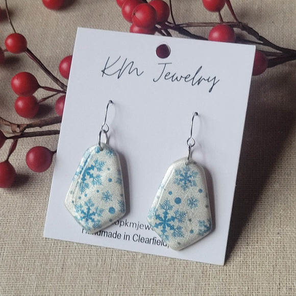 Snowflakes | Bell Ornament | Earrings | Clay