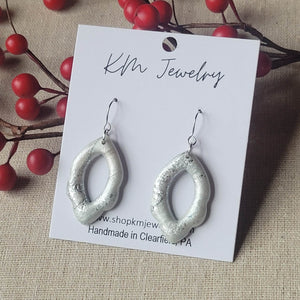 Silver Skies | Scallop Cutout | Earrings | Clay