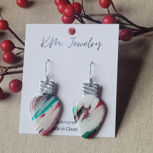 Holiday Marble | Bulb | Earrings | Clay