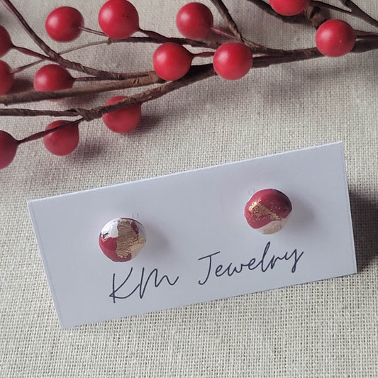 Holiday Marble | 10mm | Round | Stud | Clay