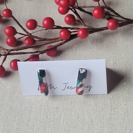 Holiday Marble | 1 inch | Bar | Stud | Clay