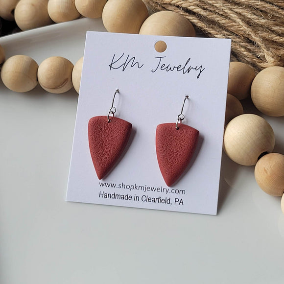 Rust | Arrowhead | Earrings | Clay