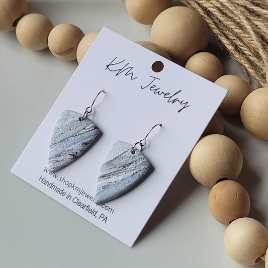 Marble Swirl | Arrowhead | Earrings | Clay