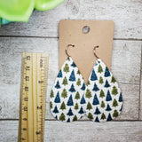 Christmas Trees | Teardrop | Genuine Leather Earrings