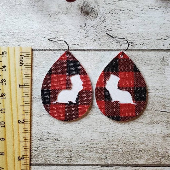 Groundhog Earrings | Leather | Faux